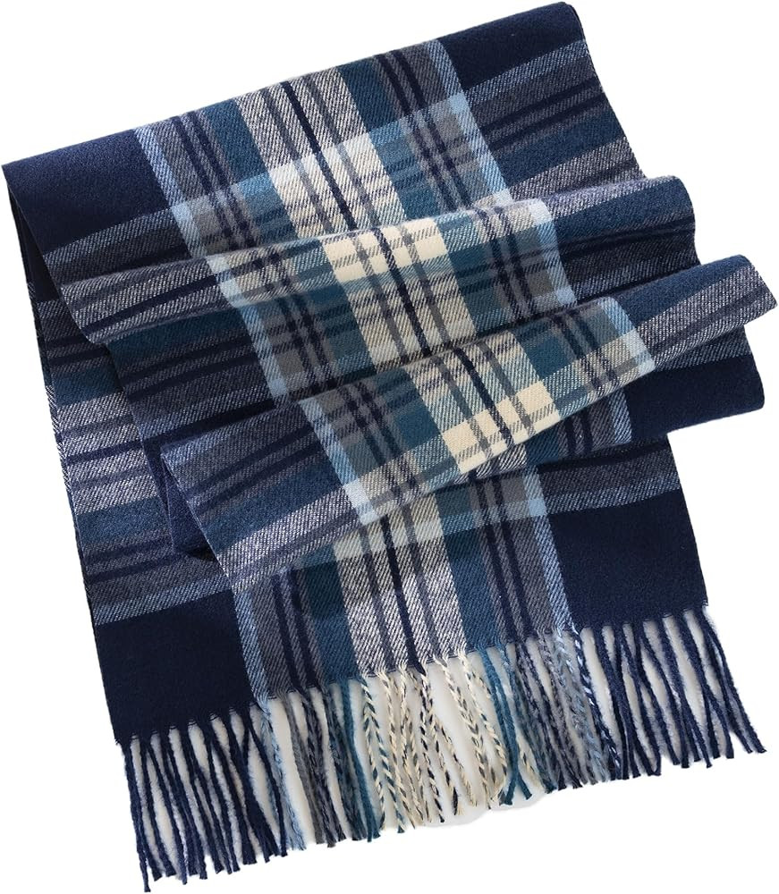 Long Plaid Scarf for Women Men Winter Fall Warm Tassels Big Grid Soft Tartan Shawls Christmas Col... | Amazon (US)