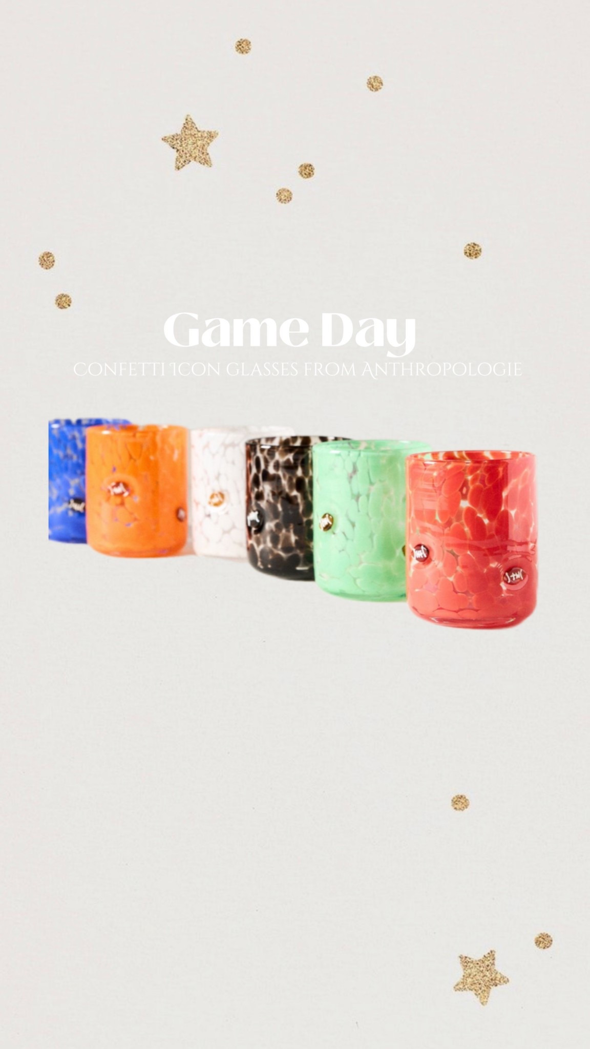 NEW Game Day confetti icon glasses from Anthropologie!!!!🏈

#LTKHome #LTKParties