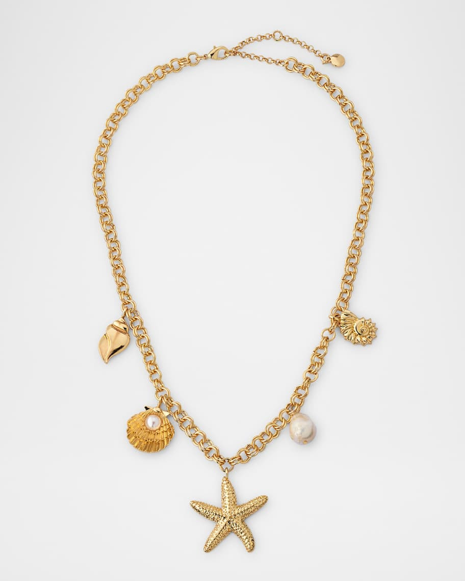 BaubleBar Mariam Charm Necklace with Pearls | Neiman Marcus