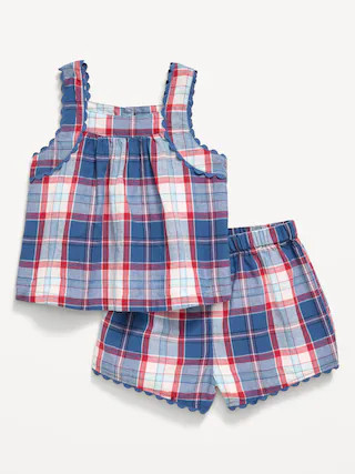 Sleeveless Plaid Top and Shorts Set for Baby | Old Navy (US)