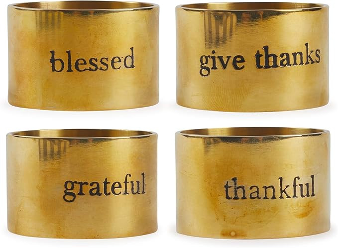 DII Christmas Thanksgiving Holiday Tabletop Décor Collection Decorative Napkin Ring Holder Set, ... | Amazon (US)