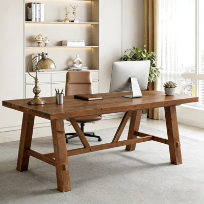 70.87" Long Large Wood Desks, Solid Wood Office Desk | Wayfair North America