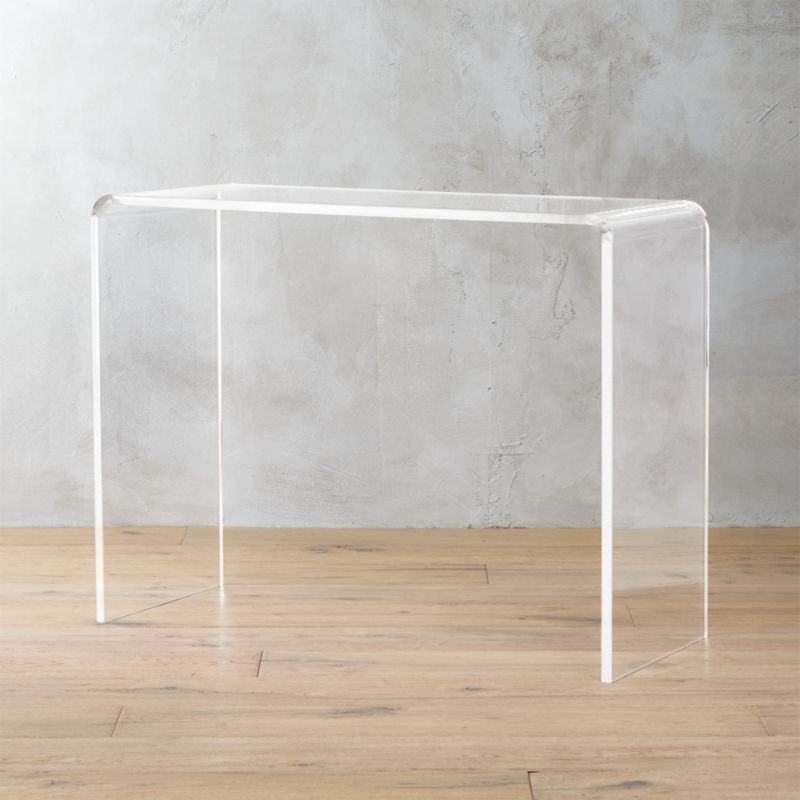 Peekaboo 38" Acrylic Console TableIn stock and ready for delivery to ZIP code   73301 Change Zip... | CB2