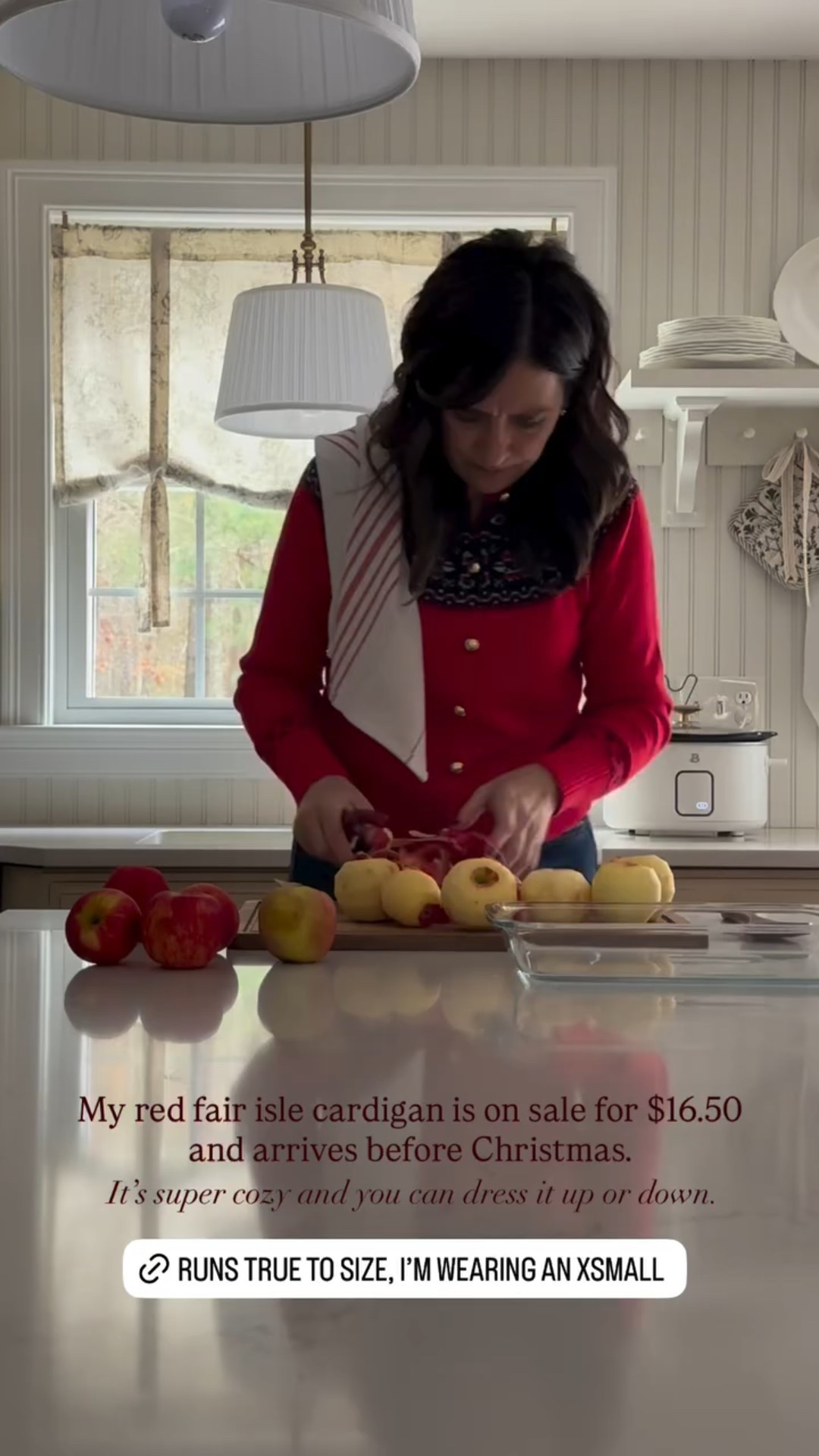 It’s super cozy and you can dress it up or down. My red fair isle cardigan is on sale for $16.50 and arrives before Christmas. I’m wearing an x-small.

#LTKFindsUnder50 #LTKSaleAlert