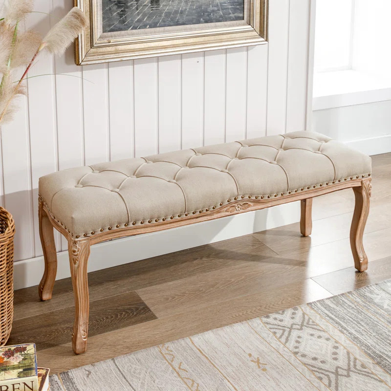 Barajas Linen Upholstered Bench | Wayfair North America