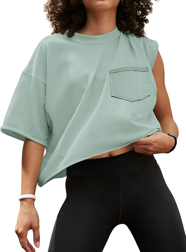 ATHMILE Oversized T-Shirts Crop Tops Tees | Amazon (US)