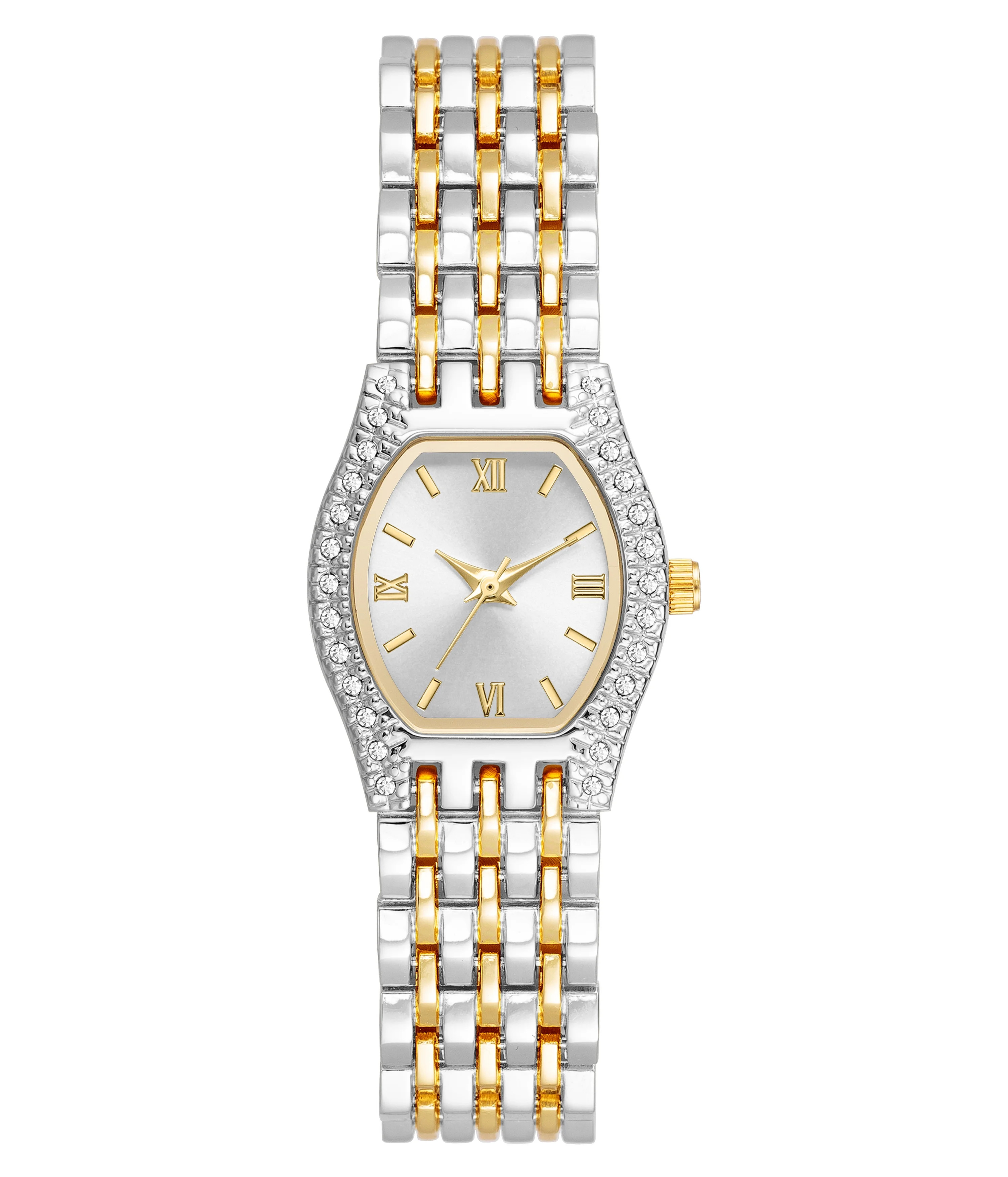 Time and Tru Heirloom Collection: Two-Tone Square Bracelet Wristwatch with Silver Dial for Women | Walmart (US)