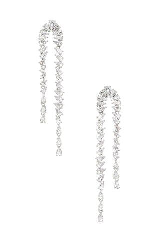SHASHI Pear Diamond Drop Earring in Silver from Revolve.com | Revolve Clothing (Global)