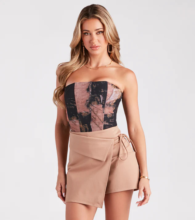 Treasure Me Strapless Printed Bustier | Windsor Stores