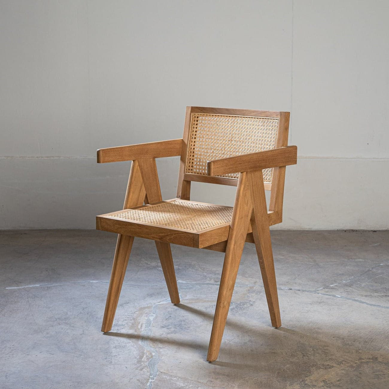 Mid Century Hand Cane Jeanneret Armchair Type 1 | France and Son