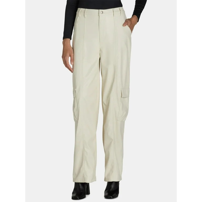 Madden NYC Women's Juniors PU Straight Leg Pant, Sizes XXS-XXL | Walmart (US)