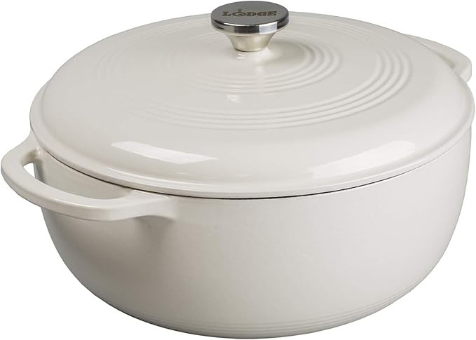 Lodge 7.5 Quart Enameled Cast Iron Dutch Oven with Lid – Dual Handles – Oven Safe up to 500°... | Amazon (US)