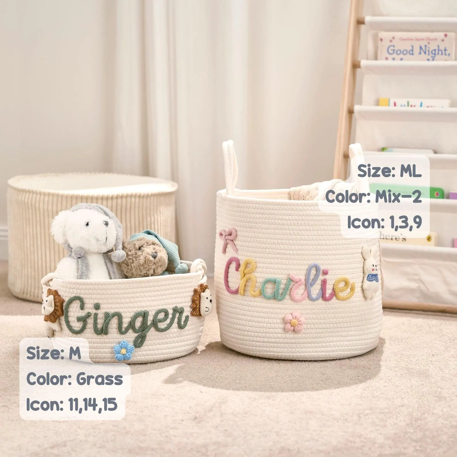 Custom Handmade Basket | Cotton Rope Weaving | Storage Basket | XS-XL | Option Icons - Etsy | Etsy (US)