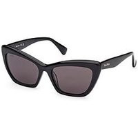 Max Mara Shiny Black Cateye Sunglasses | Very (UK)