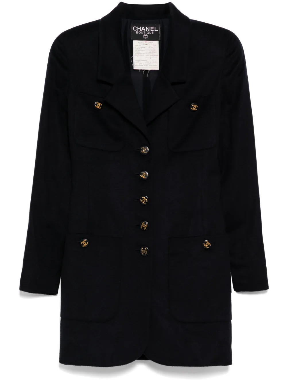 CHANEL Pre-Owned 1993 single-breasted jacket - Blue | Farfetch Global