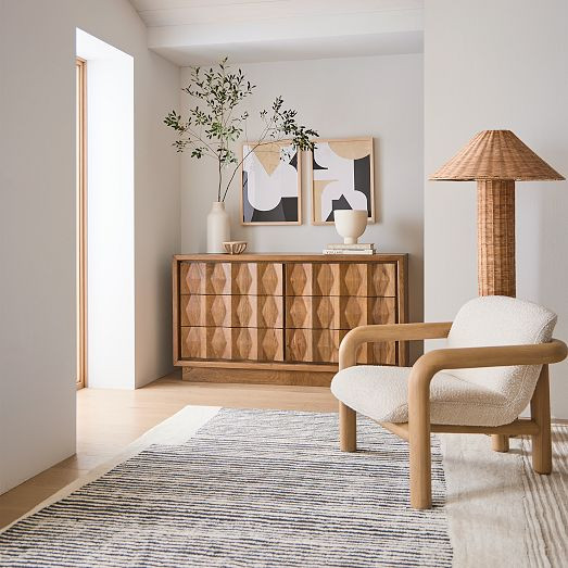 Carved Pattern Solid Wood 6-Drawer Dresser (62") | West Elm (US)