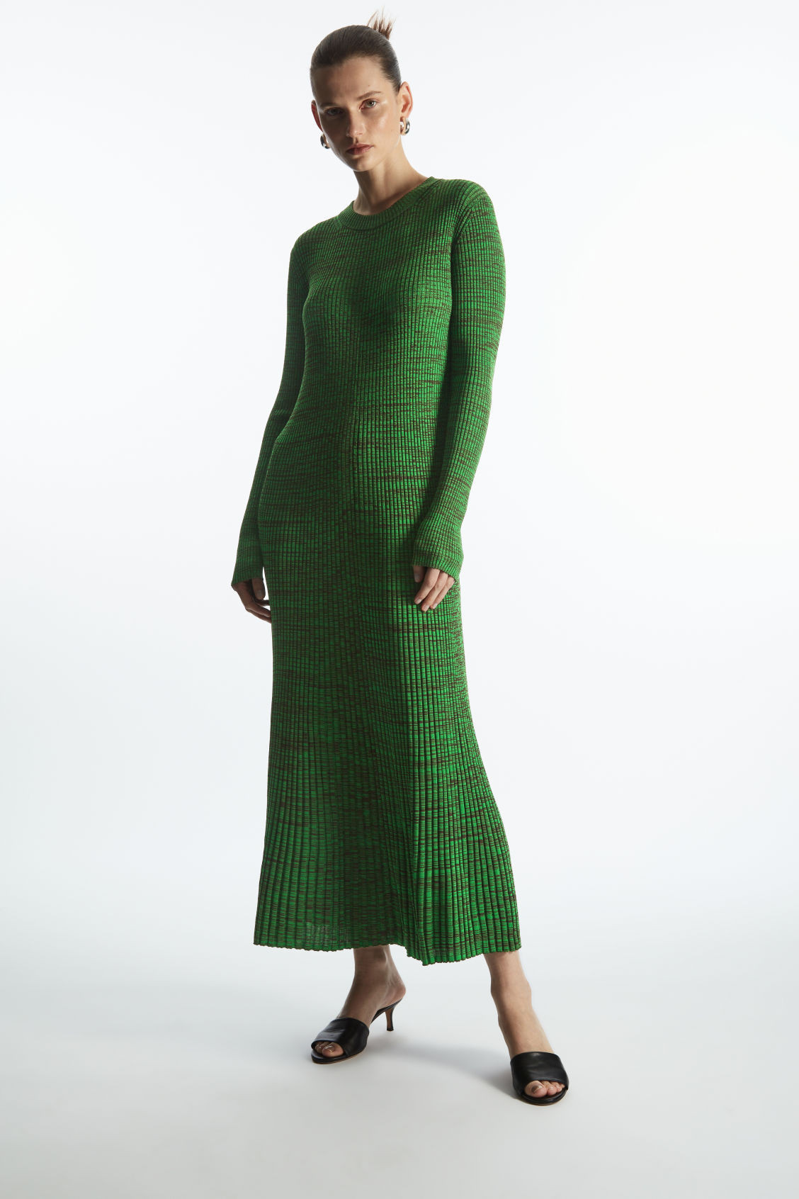 MÉLANGE RIBBED MIDI DRESS | COS UK