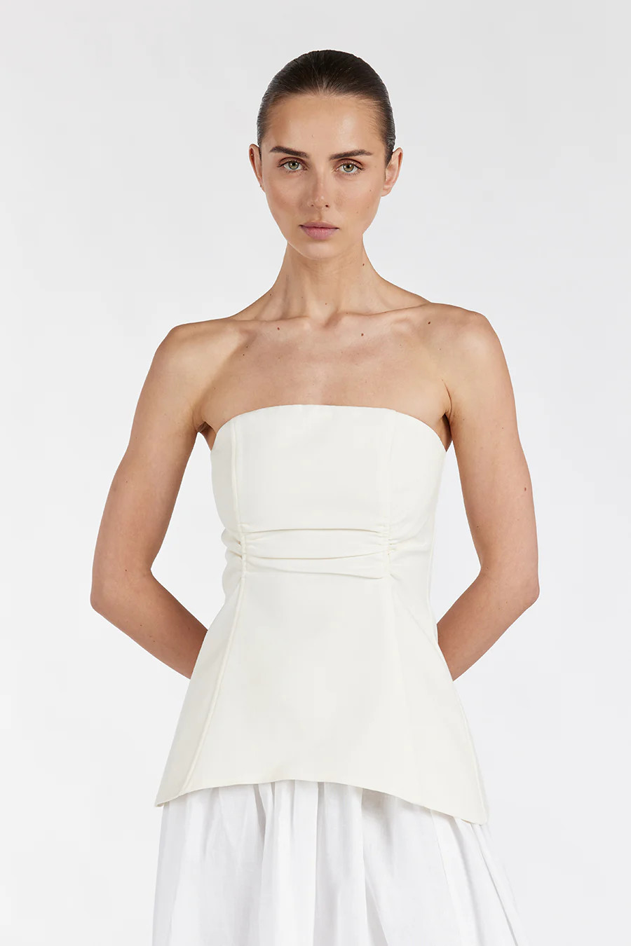 FRANCES CREAM STRAPLESS TOP | DISSH