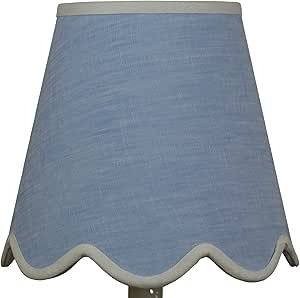 Upgradelights Linen 6 Inch Scallop Bottom Empire Lamp Shade (Blue Chambray) | Amazon (US)