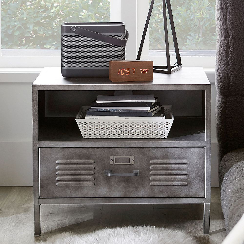 Locker Galvanized Gray Nightstand (24") | Pottery Barn Teen