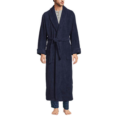 Men's Full Length Turkish Terry Robe | Lands' End (US)