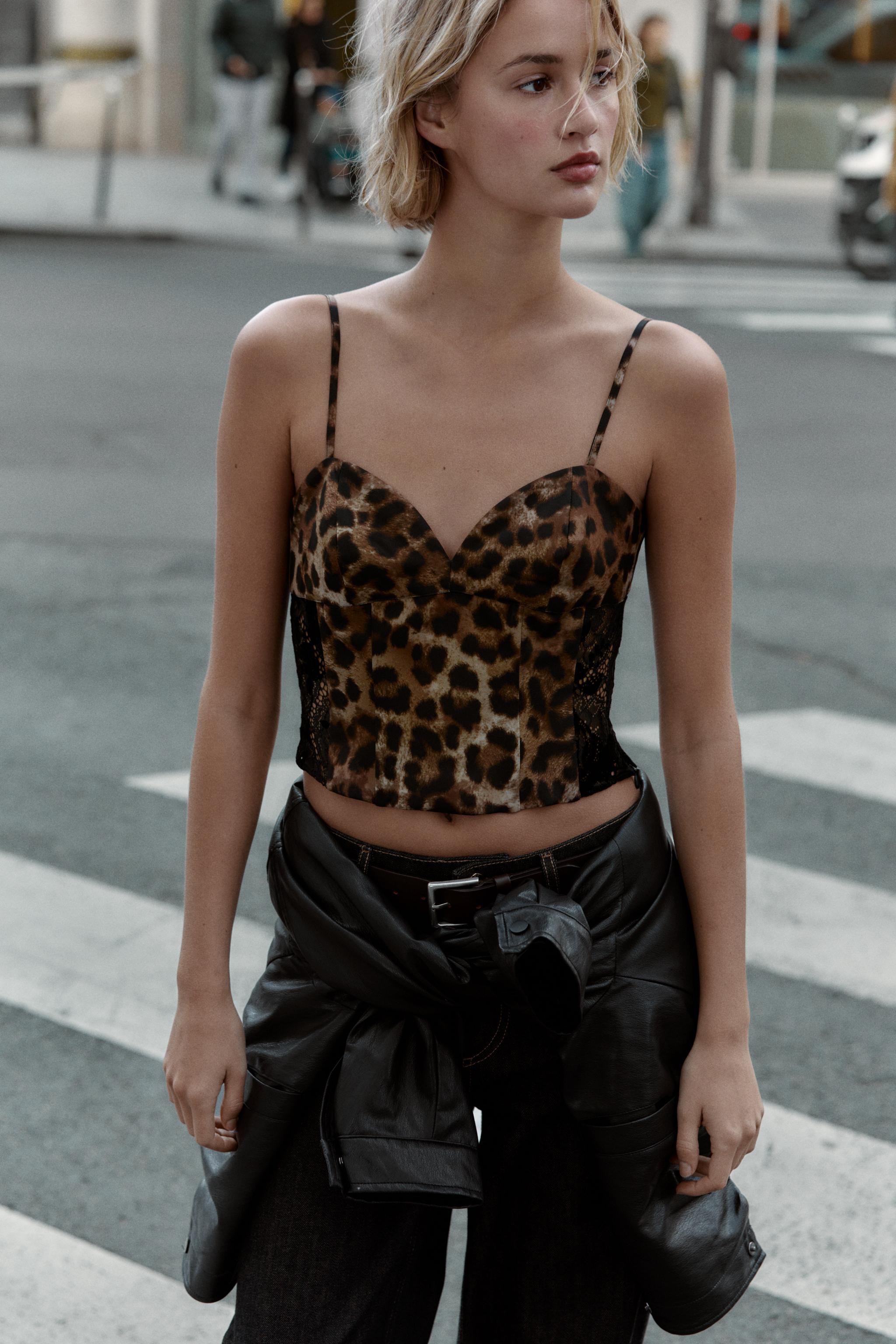 ANIMAL PRINT LACE TOP | Zara UK