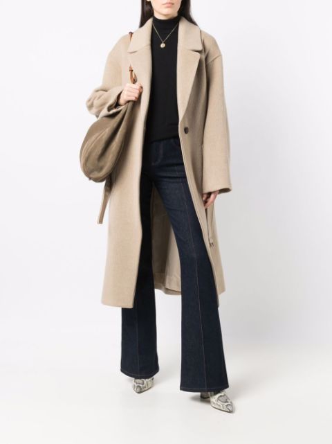 notched-lapels belted coat | Farfetch (US)