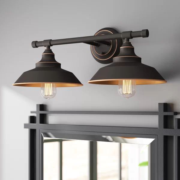 Alayna 2-Light Dimmable Oil Rubbed Bronze Vanity Light | Wayfair North America
