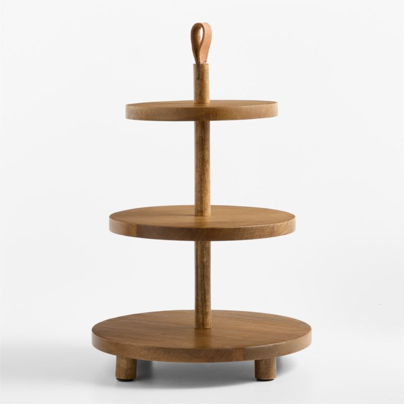 Orchard FSC Acacia Wood 3-Tier Serving Tower | Crate & Barrel