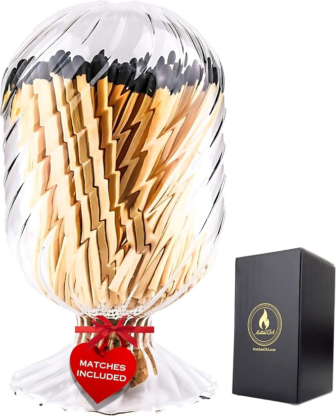 Great for Valentines Day Gift! | Includes Color Matches | Helix Shaped Glass Matches Cloche | Spi... | Amazon (US)