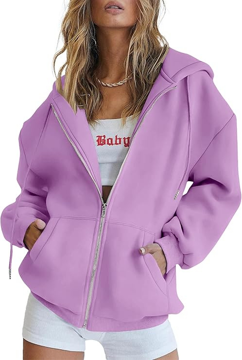 PRETTYGARDEN Women's Zip Up Y2K Hoodies Casual Long Sleeve Track Jackets with Pockets | Amazon (US)