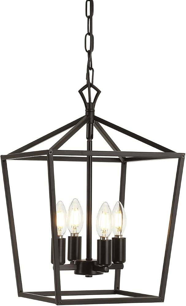 Black Pendant Light, Industrial Rustic Farmhouse Chandeliers, 4 Light Vintage Lantern Metal Penda... | Amazon (CA)