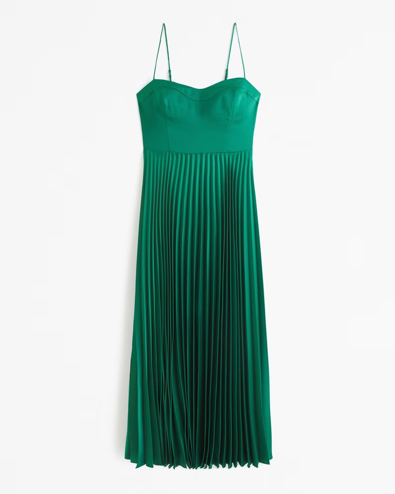 The A&F Giselle Sweetheart Pleated Midi Dress | Abercrombie & Fitch (US)