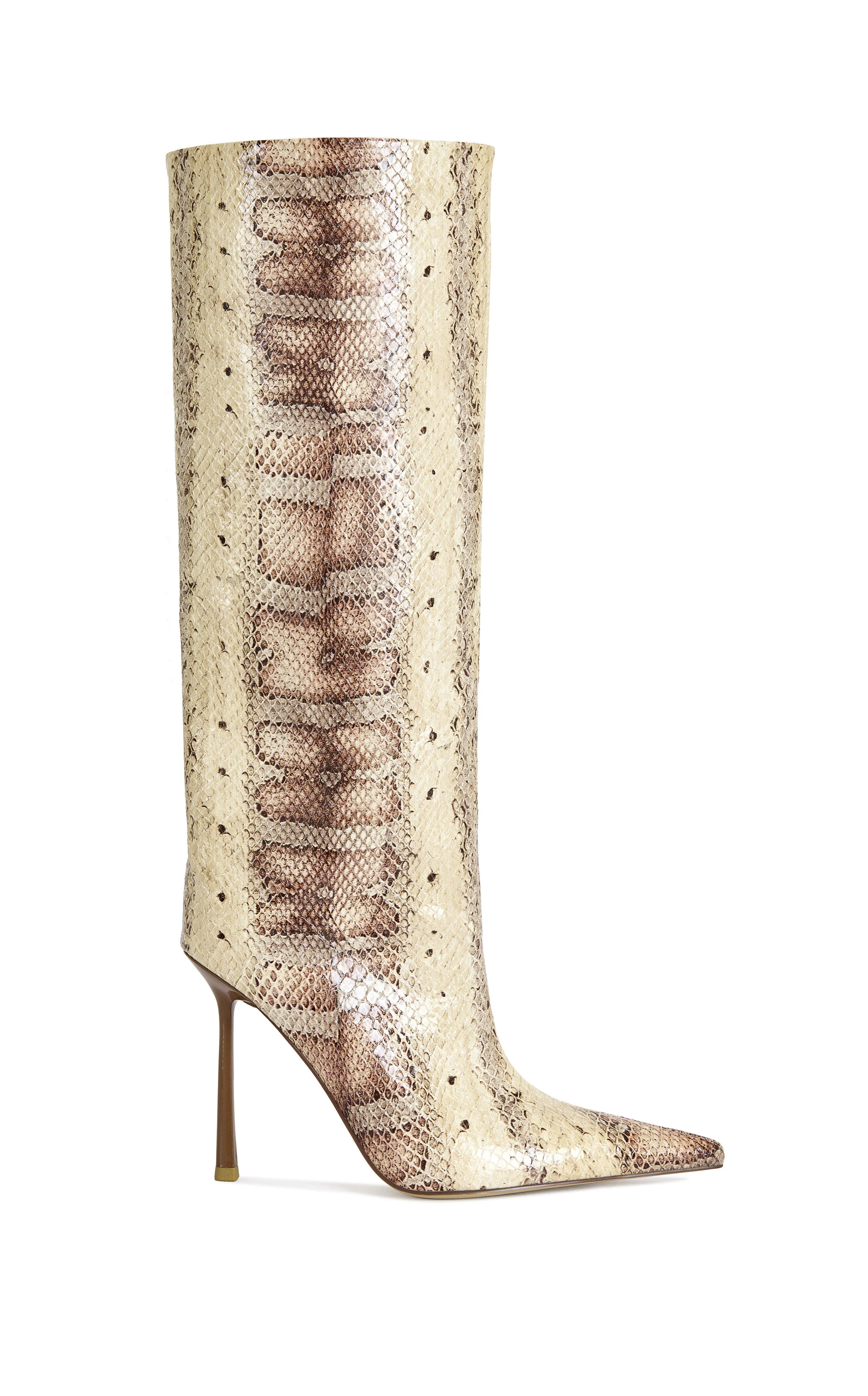 AZALEA WANG Women's Madeye Nude Snake Stiletto Boots | PacSun