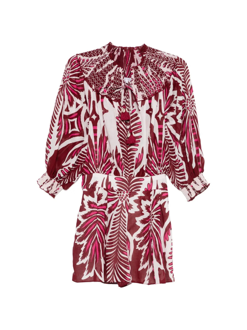 Poupette St Barth Janna floral tassel jumpsuit - Red | Farfetch Global