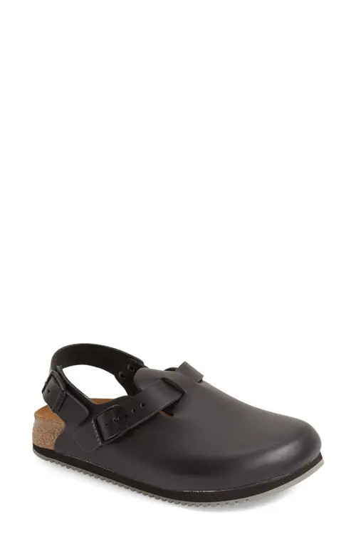 Birkenstock Tokyo Super Grip Clog in Black Leather at Nordstrom, Size 6-6.5Us | Nordstrom