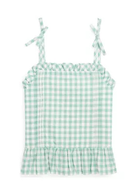 Girls 4-6x Gingham Cotton Madras Top | Belk