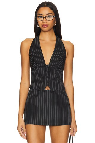 Lovers and Friends Grace Top in Black Pinstripe from Revolve.com | Revolve Clothing (Global)