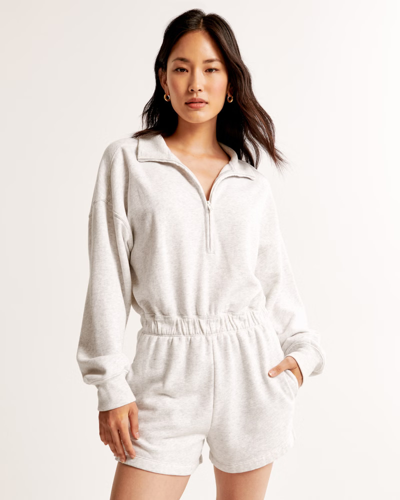 Long-Sleeve Fleece Romper | Abercrombie & Fitch (US)