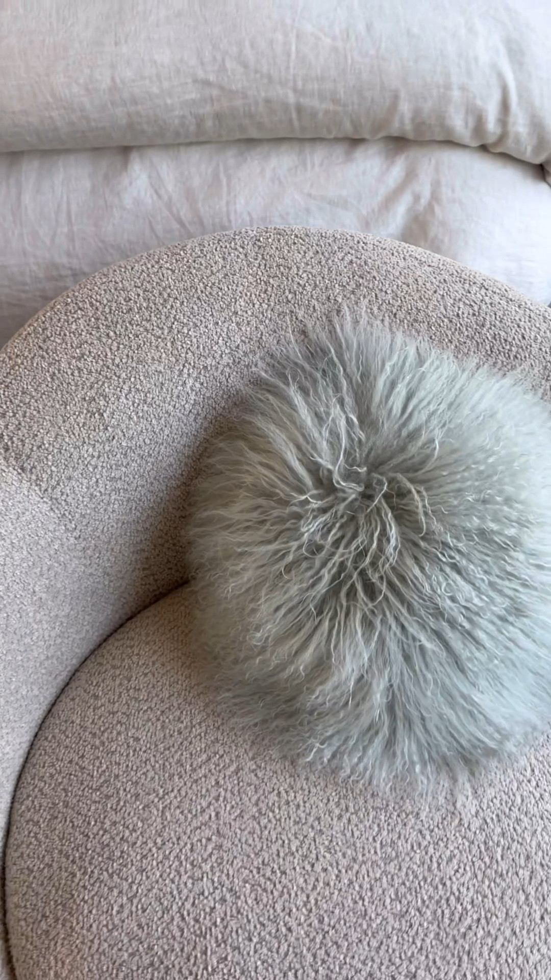 This chair and pillow combination is perfect at the foot of my bed. I have a pair of these chairs. The boucle fabric is incredible and they have 360 degree swivel💃🏻💃🏻. The Mongolian lamb pillows add a fun interest and texture🙌🙌 Both pillows and chairs come in several colors with fast shipping 😉 Great side chairs for any room!

#LTKFamily #LTKStyleTip