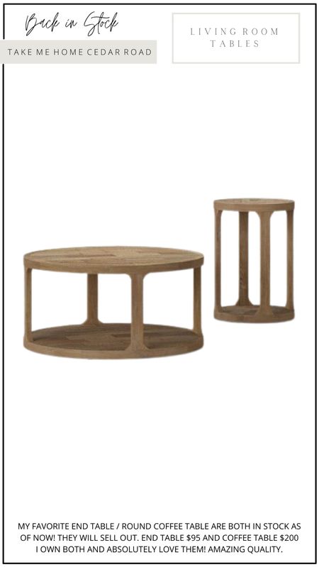 Best selling living room tables back in stock! I own both and love them, great quality!

Coffee table, round coffee table, end table, side table, round side table, target, target table, living room 

#LTKhome #LTKfindsunder100