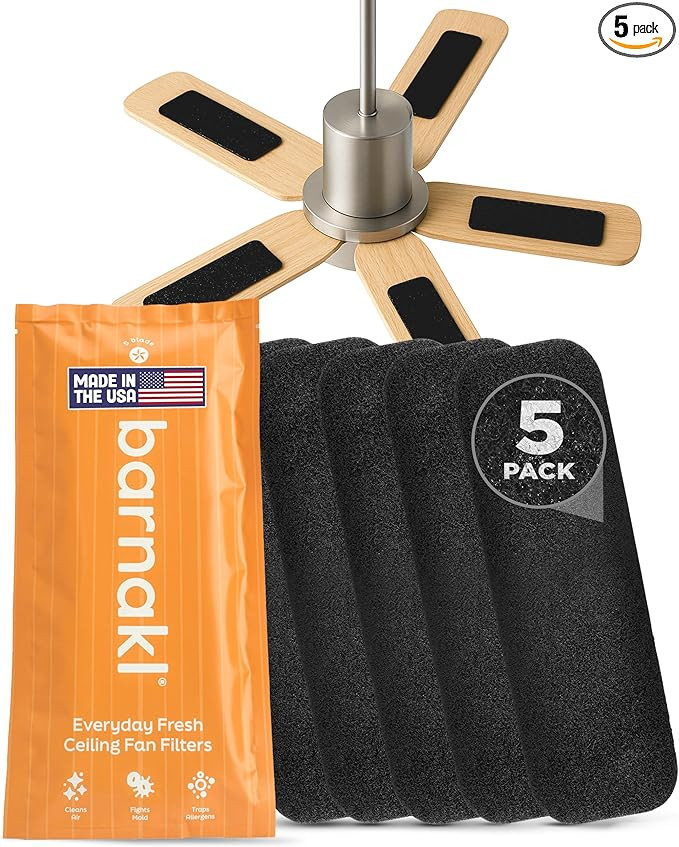 Barnakl Ceiling Fan Air Purifier Pads, Activated Coconut Shell Carbon Fan Filters Trap Dust, Odor... | Amazon (US)