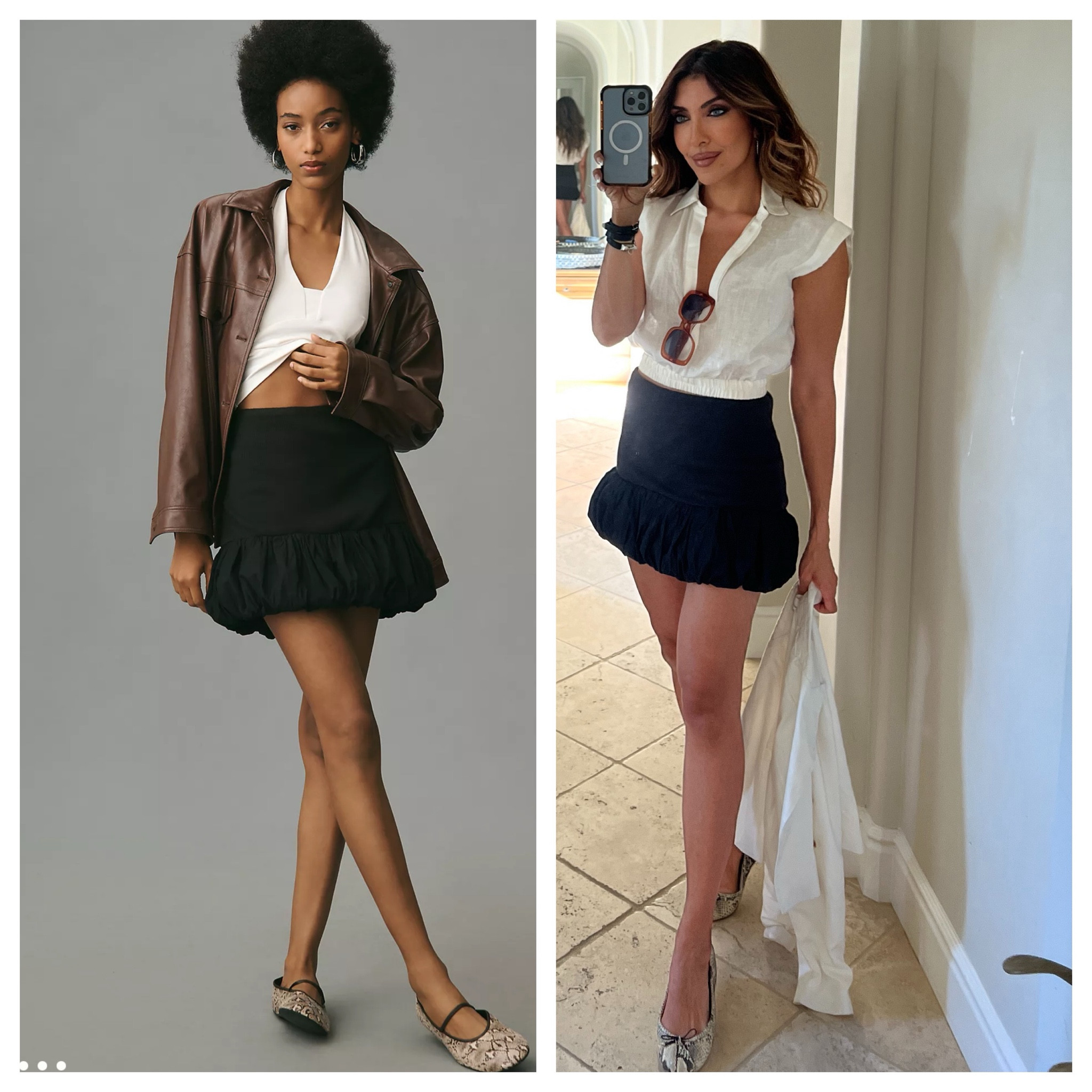 I wear this bubble skirt as a top as well 
Will show you in a future post 
Size (s) 
I couldn’t find the exact top… but found and linked one that was almost identical. It comes in both black and white, 

#LTKParties #LTKStyleTip