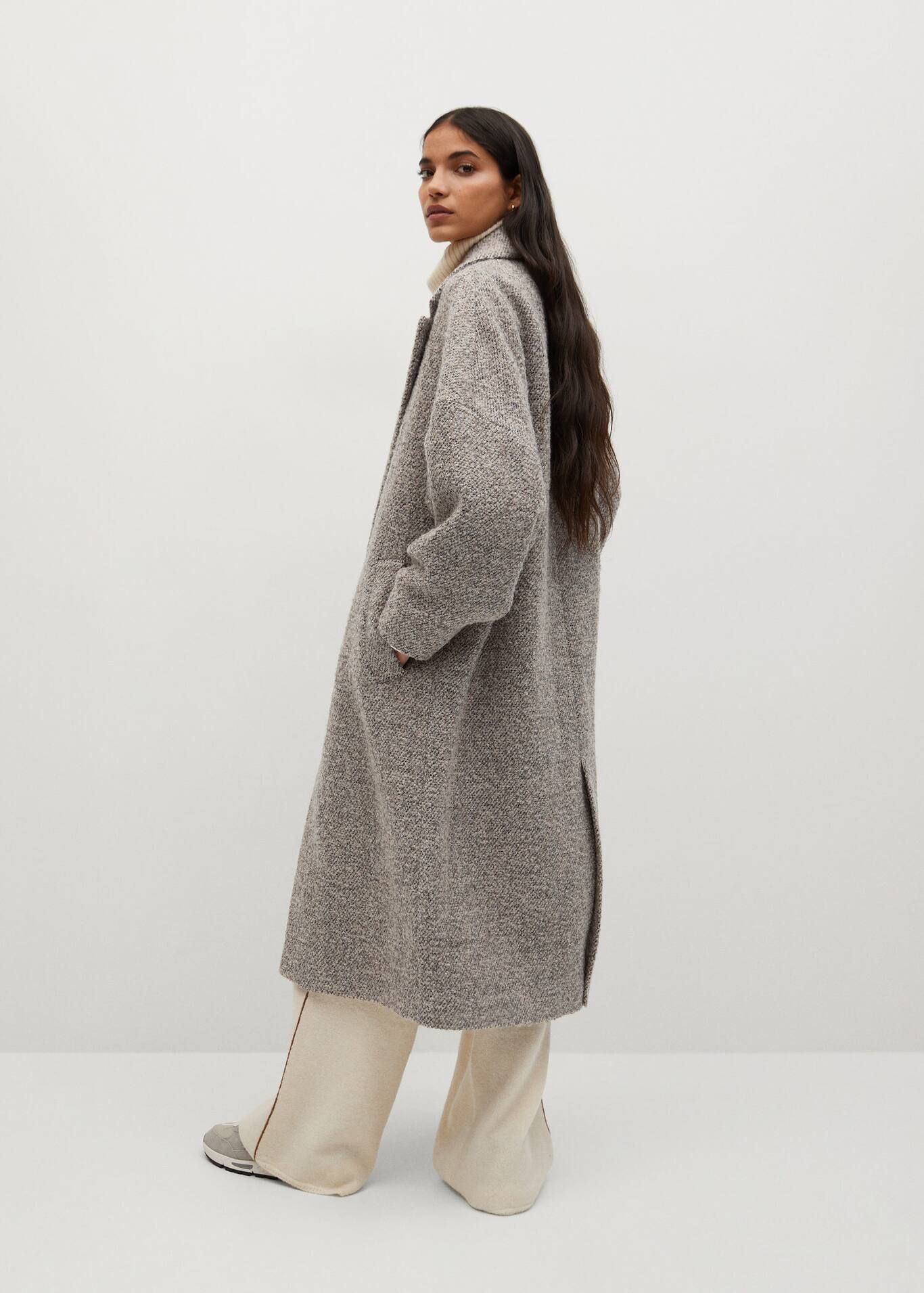 Textured wool-blend coat | MANGO (US)