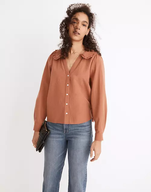 Ruffle-Collar Button-Up Shirt | Madewell