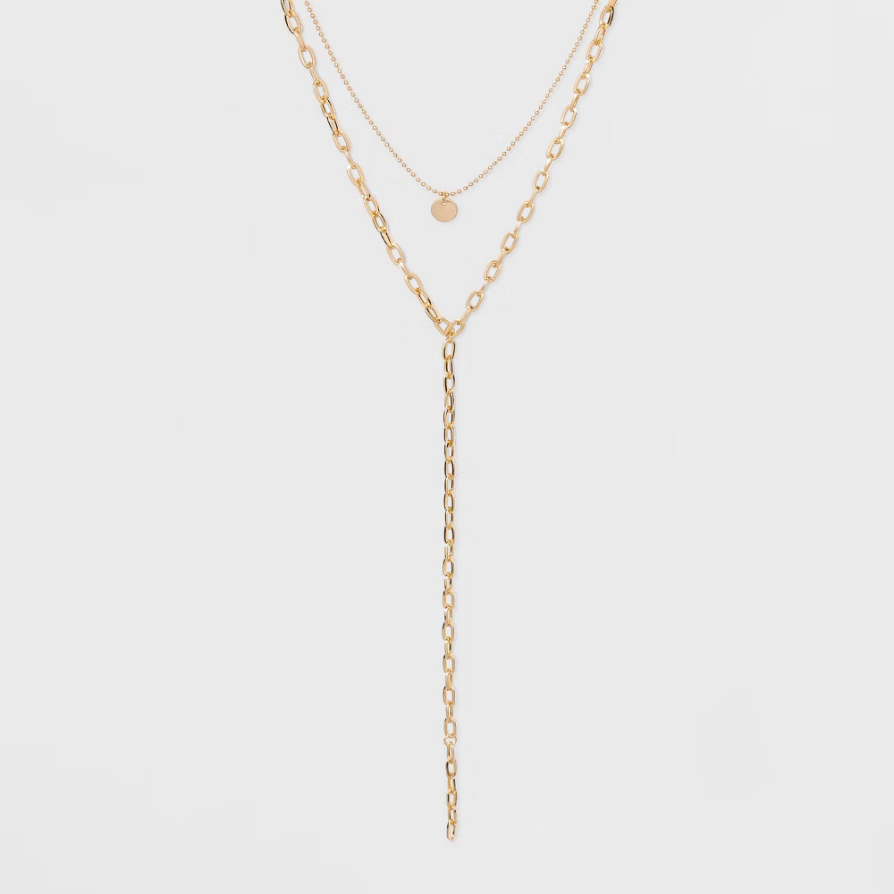 Sugarfix by BaubleBar Layered Y-Chain Necklace - Gold, Girl's | Target