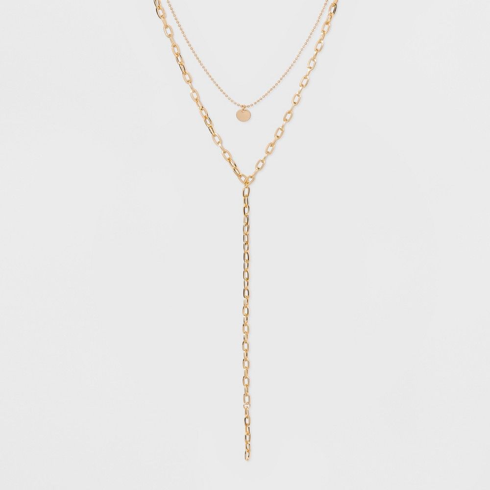 Sugarfix by BaubleBar Layered Y-Chain Necklace - Gold, Girl's | Target