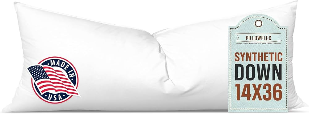 Pillowflex Synthetic Down Pillow Insert - 14x36 Down Alternative Pillow, Ultra Soft, Large Rectan... | Amazon (US)