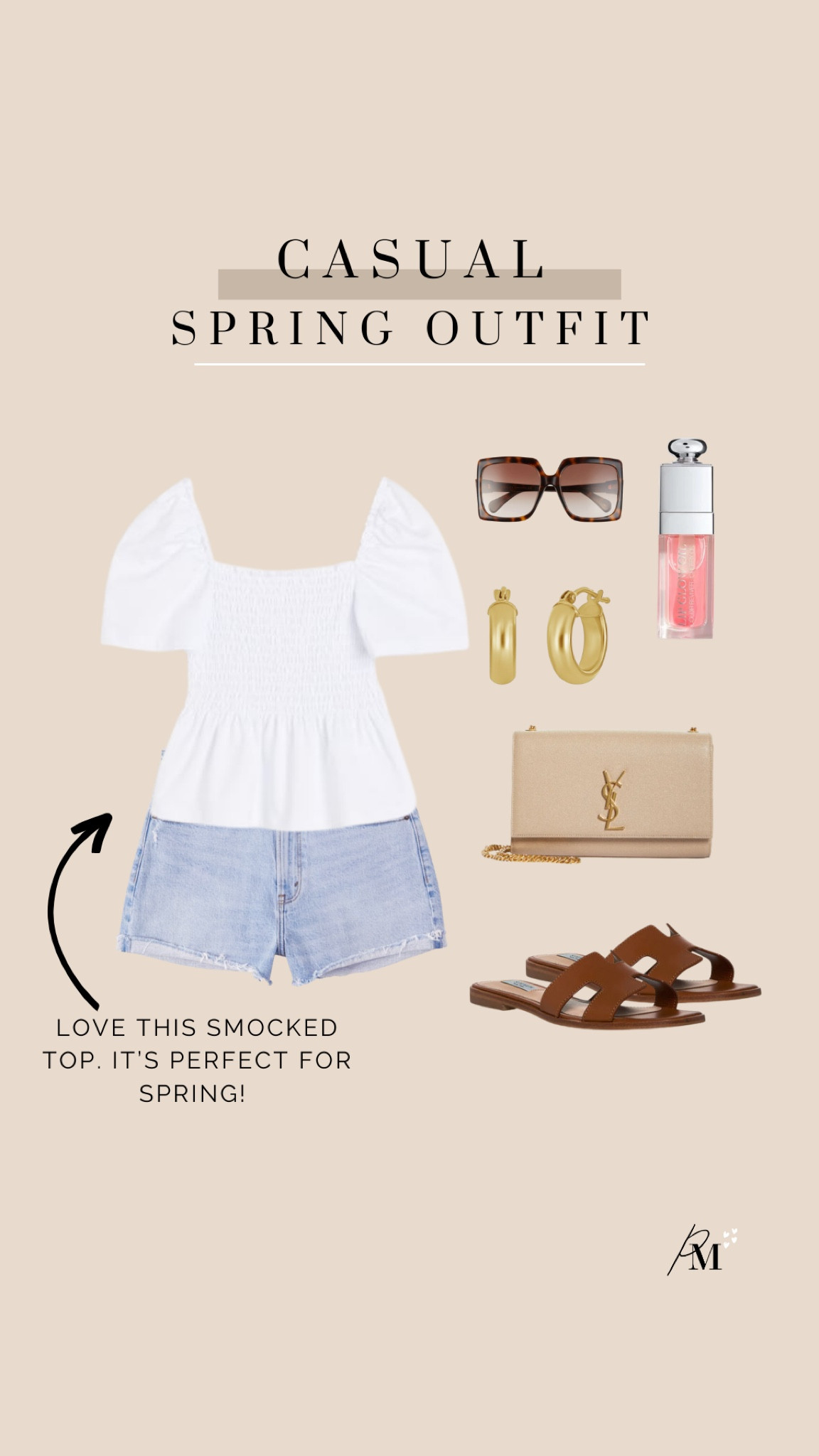 h&m smocked white top
abercrombie mom short
gucci sunglasses
dior lip glow 
ysl kate medium bag
steve madden sandal 

#LTKstyletip #LTKFind #LTKshoecrush