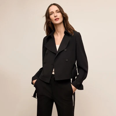 Scotte Moto Trench Jacket - Air Twill :: Black | MM LaFleur